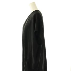 Y's ヨウジヤマモト 異素材切替ワンピース ロング 半袖 1 ブラック /ES OS SH