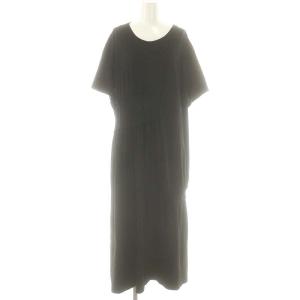 ヨウジヤマモト ニット切替ワンピース ロング 半袖 2 ブラック /ES OS SH