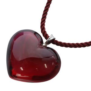 ネックレス ペンダント ハート クリスタルガラス ボルドー /YO15