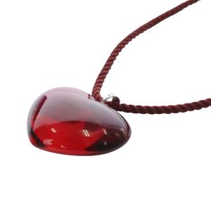 Baccarat ネックレス ペンダント ハート クリスタルガラス ボルドー /YO15