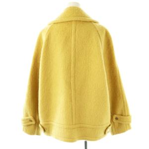 Diagram GRACE CONTINENTAL シャギーライダースコート ジャケット アウター ジップアップ ウール モヘヤ混 38 黄色 イエロー /NR