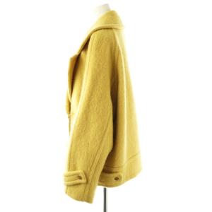 Diagram GRACE CONTINENTAL シャギーライダースコート ジャケット アウター ジップアップ ウール モヘヤ混 38 黄色 イエロー /NR
