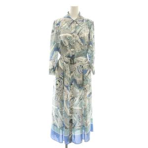 スカーフプリントシャツドレス シャツワンピース 38 グレー マルチカラー /ES OS