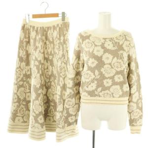 セットアップ フローラルラメニット 36 アイボリー