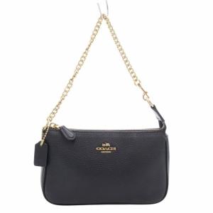 53077 ハンドバッグ チェーンショルダー アクセサリーポーチ ロゴ レザー 紺 ネイビー /GV