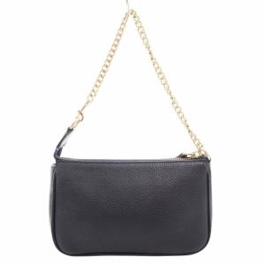 COACH 53077 ハンドバッグ チェーンショルダー アクセサリーポーチ ロゴ レザー 紺 ネイビー /GV