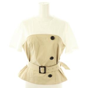 BLUE LABEL CRESTBRIDGE ドライツイルストレッチCB セットアップ 上下 Tシャツ スカート 36 ベージュ マルチカラー /AQ