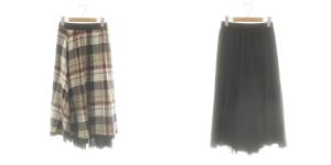 チェックスカート リバーシブル ロング フレア 36 マルチカラー /SS OS
