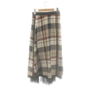 BLUE LABEL CRESTBRIDGE チェックスカート リバーシブル ロング フレア 36 マルチカラー /SS OS