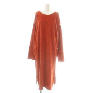 ベロアロングワンピース XS オレンジ /DO OS