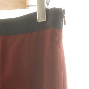 MARGARET HOWELL 24AW FINE WOOL COTTON 台形スカート ボックスプリーツ 1 ブラウン ブラック /ES