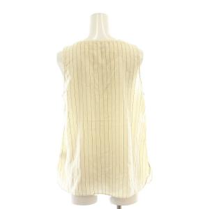 MARGARET HOWELL シルク ノースリーブ キャミソール ブラウス ストライプ F ペールオレンジ 紺 /CX OS