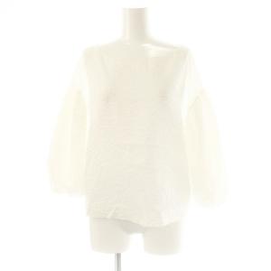 24SS ボリュームスリーブブラウス プルオーバー 七分袖 ホワイト /DF OS