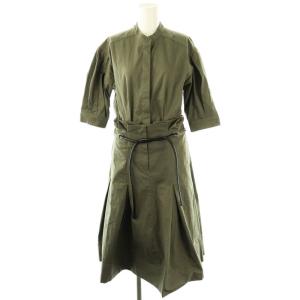 ドッキングワンピース ロング 五分袖 2 カーキ /DF OS