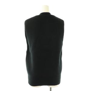 VERMEIL par iena ディープネック 片畔ニットベスト プルオーバー ウール 黒 /NR OS