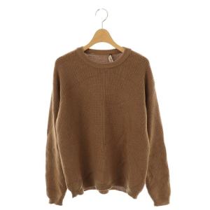 スタジオ ヴァージンウール クルーネックニット セーター 長袖 M 茶 /NR OS