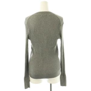 VERMEIL par iena 24SS イタリア糸 リブVネックプルオーバー ニット 長袖 グレー /DF OS