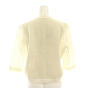 VERMEIL par iena 24AW ダブルクロスVネックカーディガン リネン混 アイボリー オフホワイト /DO OS