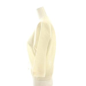 VERMEIL par iena 24AW ダブルクロスVネックカーディガン リネン混 アイボリー オフホワイト /DO OS