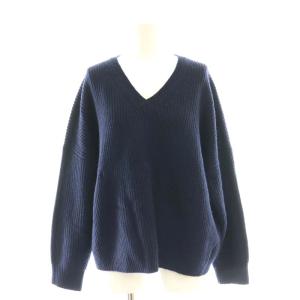 LANA CASH OS VNECK PO ニット セーター カシミヤ混 P ネイビー /DO OS
