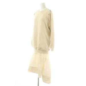 3.1 phillip lim スウェットドッキングワンピース ロング 長袖 XS ライトベージュ アイボリー /DO OS