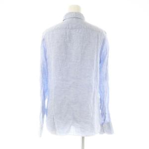 Finamore リネンシャツ 42 ライトブルー /DO OS