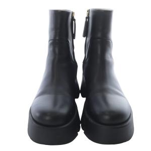 Gianvito Rossi MONTEY ラウンドトゥ ショートブーツ レザー 37 ブラック