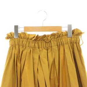 MAX MARA WEEKEND LINE タックフレアスカート ギャザー フレア 42 イエローブラウン /CX OS