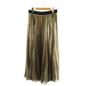 ウィークエンド Weekend プリーツロングスカート フレア M ゴールド色 /NR OS