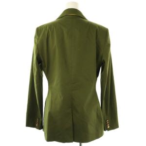 ETRO ロゴ釦 テーラードジャケット アウター 金ボタン コットン 44 緑 /NR OS