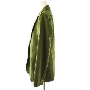 ETRO ロゴ釦 テーラードジャケット アウター 金ボタン コットン 44 緑 /NR OS