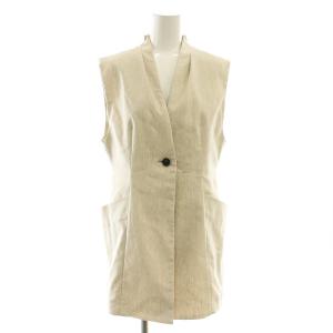 24SS ペプラムジレ ベスト リネン混 ベージュ /DO OS