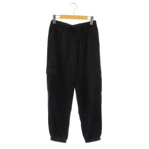 25SS サテンカーゴジョガーパンツ イージー 38 黒 ブラック /AT OS