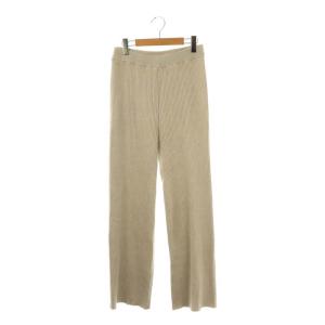 25SS jazz linen rib パンツ リブ ニット ストレート 38 ベージュ /HK OS