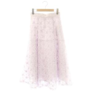 24SS リボン刺繍ミディスカート フレア 1 ラベンダー /HK OS SH