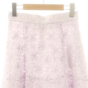 Apuweiser-riche 24SS リボン刺繍ミディスカート フレア 1 ラベンダー /HK OS SH