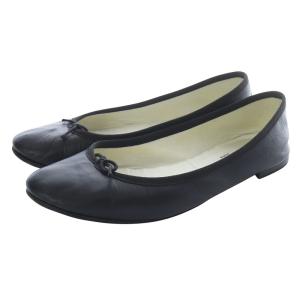 バレエシューズ パンプス レザー 39 黒 ブラック /SR21 SH