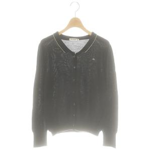 loma choucho刺繍 カーディガン ニット 長袖 38 ブラック sa8717 /HK OS SH