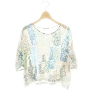 bottle カットソー 総柄 半袖 38 グレージュ ts8809 /HK OS SH