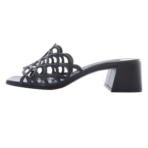 Sergio Rossi srMERMAID サンダル ミュール レザー  36.5 ブラック