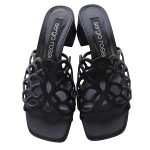 Sergio Rossi srMERMAID サンダル ミュール レザー  36.5 ブラック