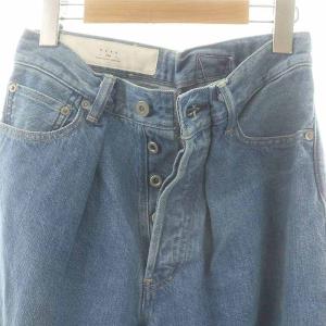 KURO CROSS WIDE DENIM PANTS デニムパンツ ジーンズ ボタンフライ コットン 1 ライトブルー