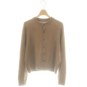 WISH クルーネック カーディガン ニット 長袖 ウール ベージュ /NR OS