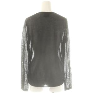 UNITED ARROWS シアー ロングスリーブ ニット 長袖 ブラック /HK OS