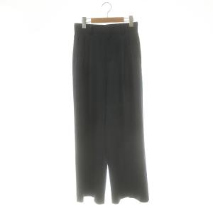 24SS Minimal Satin パンツ ストレート タック 36 紺 ネイビー /AT OS