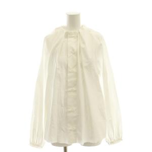 MM6 24SS S52DT0026 コットンポプリンギャザーネックシャツ