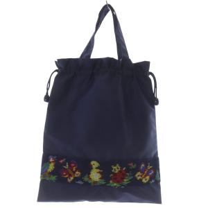 ハイジ 上履き入れ 巾着袋 紺 ネイビー /SR10