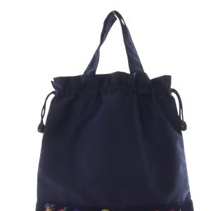 FEILER ハイジ 上履き入れ 巾着袋 紺 ネイビー /SR10