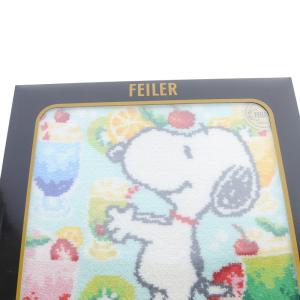 FEILER Snoopy クリームソーダ ハンカチ 水色 ライトブルー /SR5