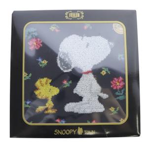 Snoopy ハイジフラワー ハンカチ 黒 ブラック /SR28